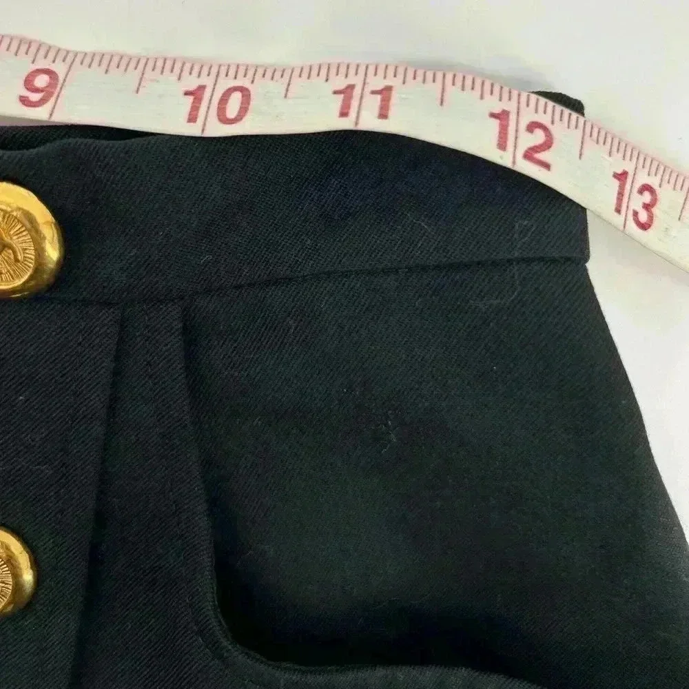 Chanel Vintage Collection 29 Knee-length Skirt Black Gold Signature Buttons